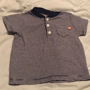 Striped toddler shirt with button detail